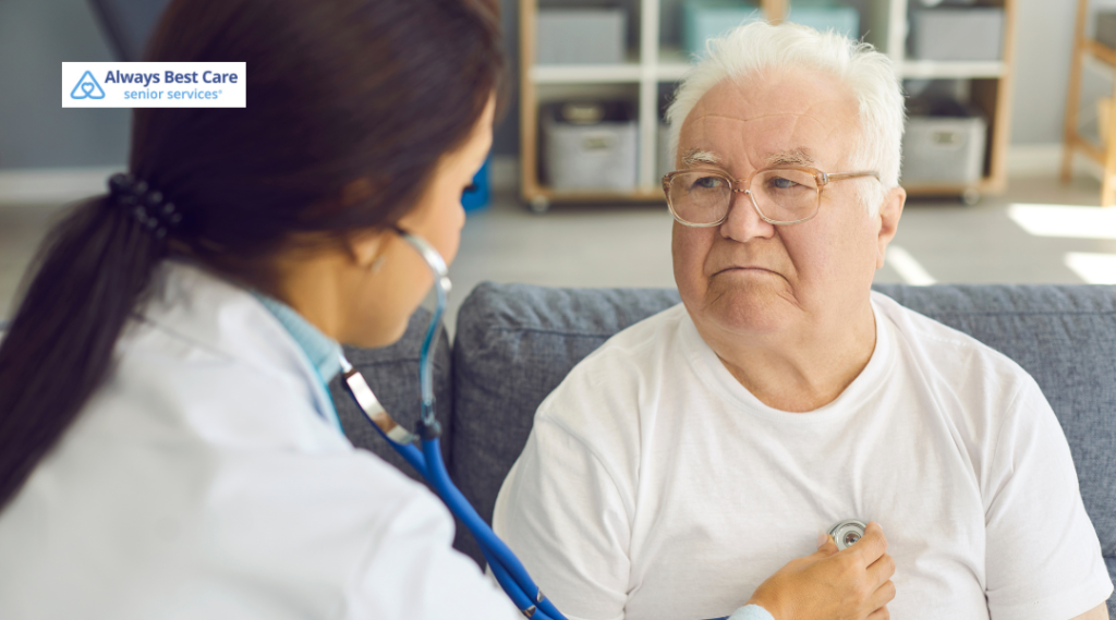 Doctor reassuring a patient wearing a headscarf during a consultation.