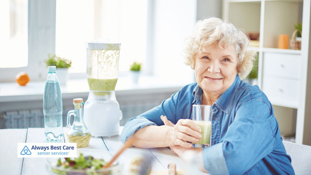 elder woman drinking