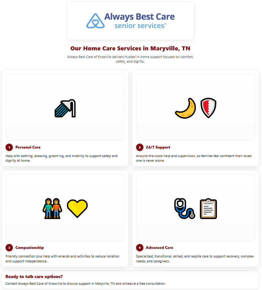 home care services in Maryville, TN infographic