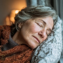 OLDER WOMAN RESTING BY A WINDOW, ILLUSTRATING SLEEP AND SAFETY CONCERNS THAT MAY REQUIRE HOME CARE SERVICES IN VERONA, WI.