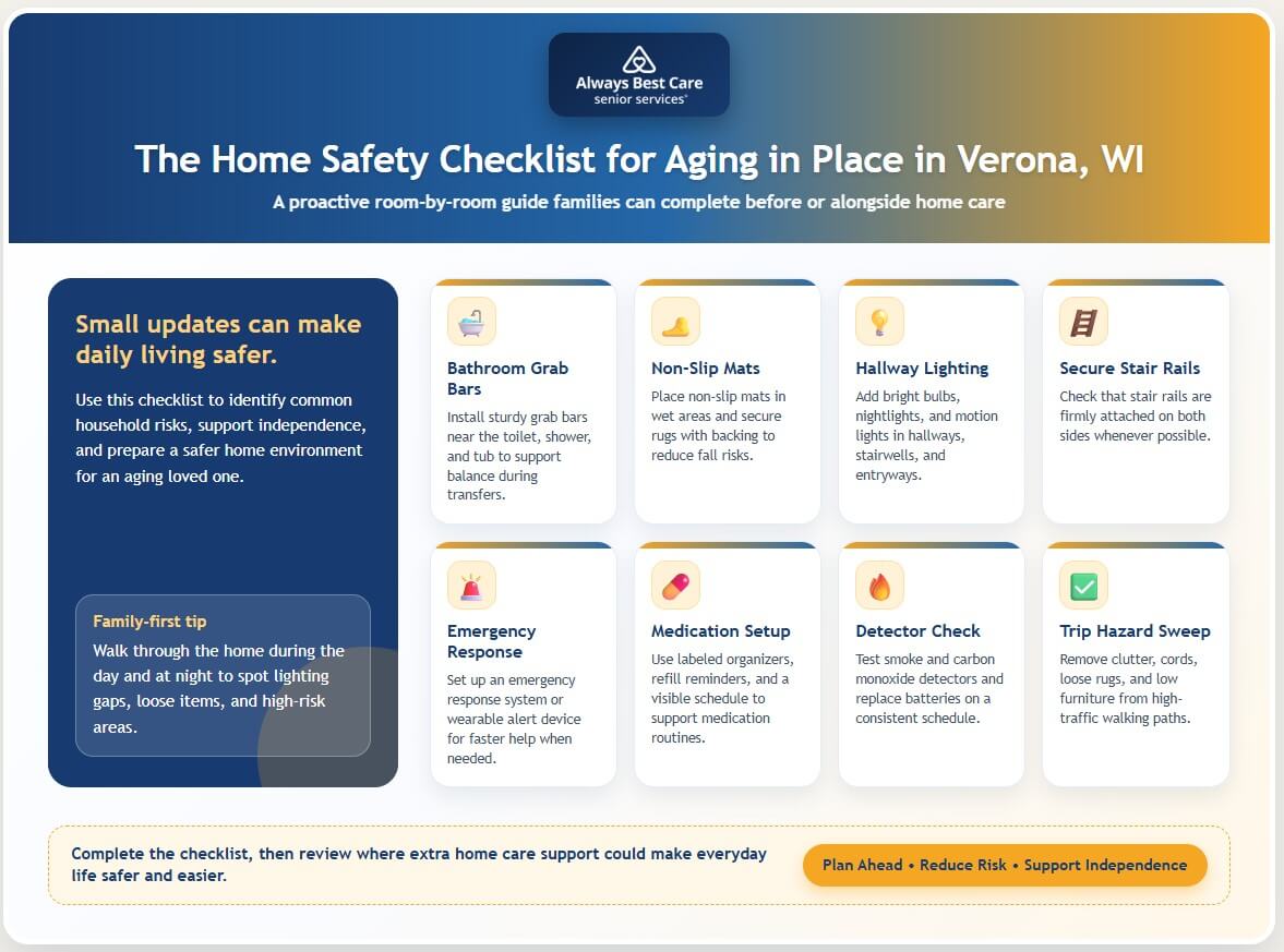 THE HOME SAFETY CHECKLIST FOR AGING IN PLACE IN VERONA, WI