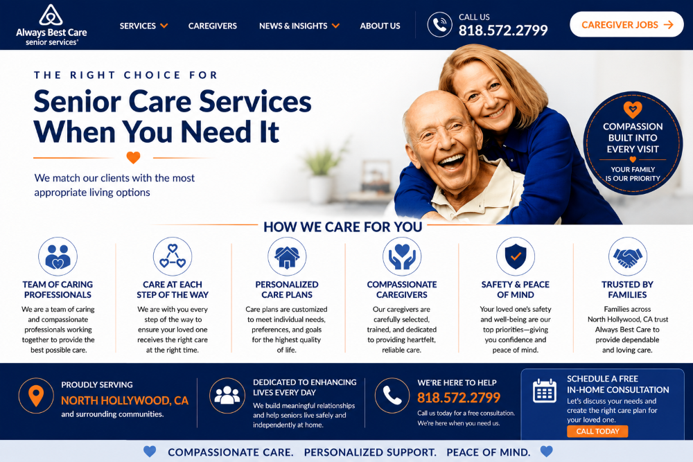 Home care services in North Hollywood, CA benefits and comfort guide