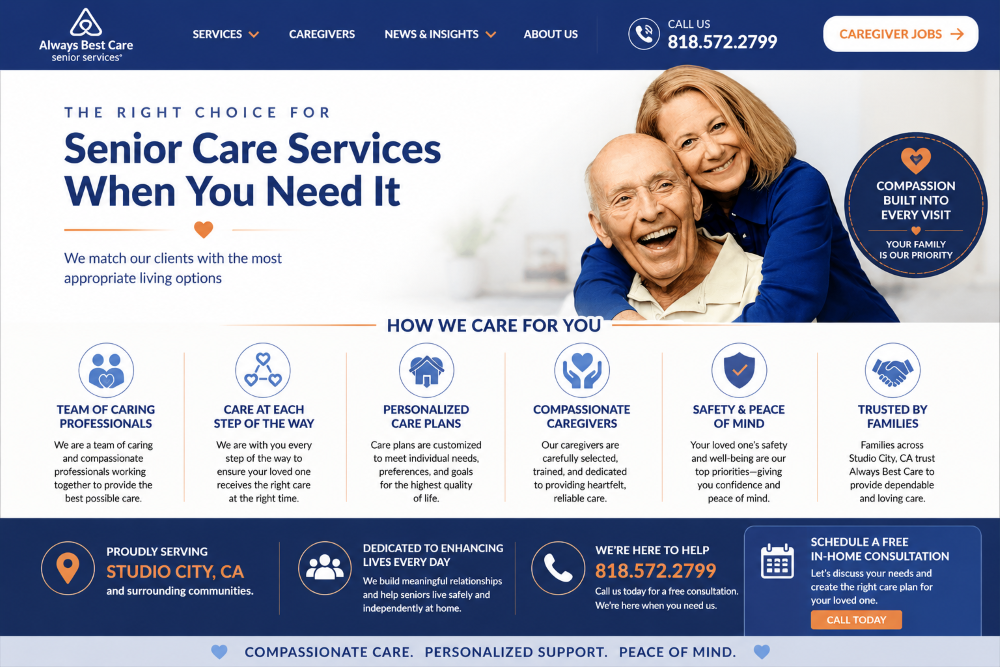 Home care services in Studio City, CA benefits and guide.