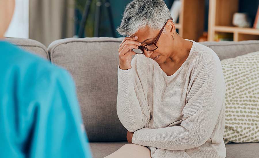  An elderly woman complains of repeated headaches​