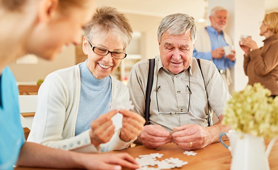 Dementia patients playing a game