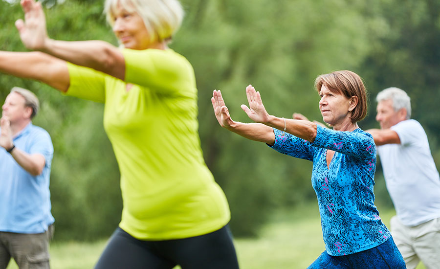 A group of seniors doing tai chi​