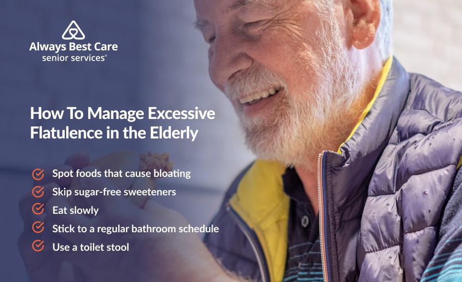 Tips on how to manage excessive flatulence in the elderly