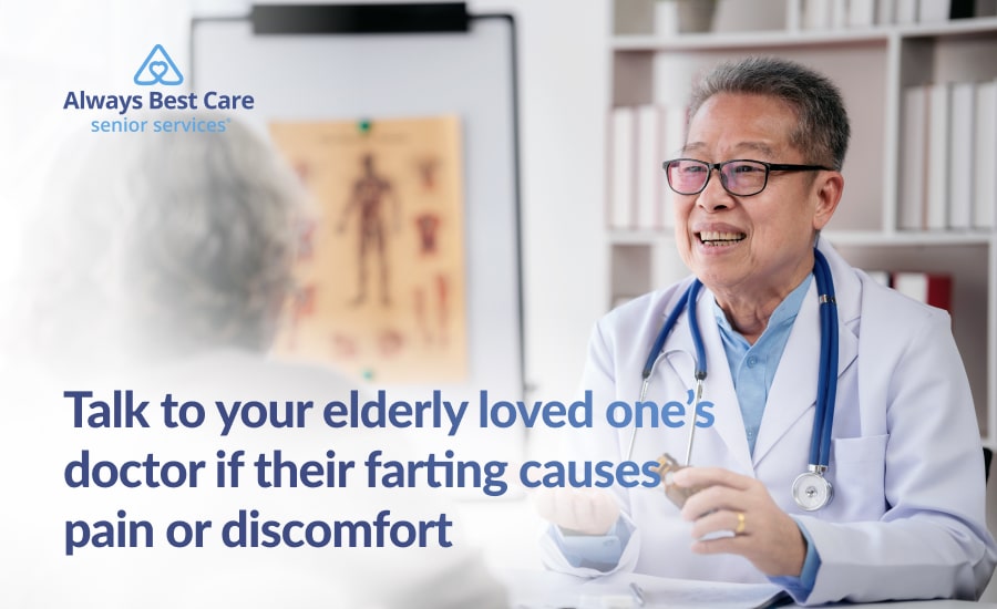 An infographic of when to worry about excessive flatulence in the elderly