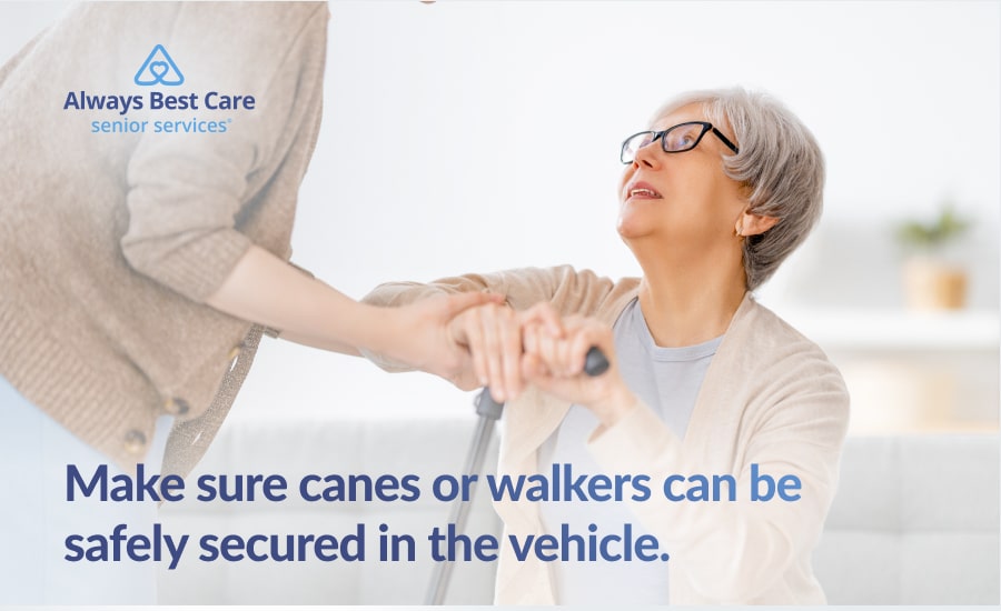 An infographic highlighting tips when riding senior transportation services