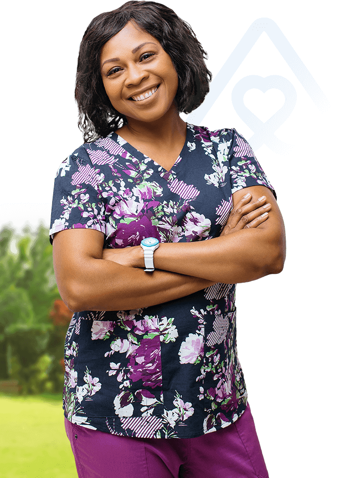 Female caregiver providing dependable in-home assistance tailored to the senior's needs
