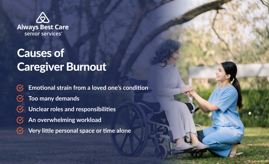 An image highlighting the causes of caregiver stress