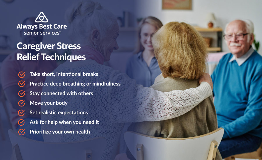 An image highlighting caregiver stress relief techniques