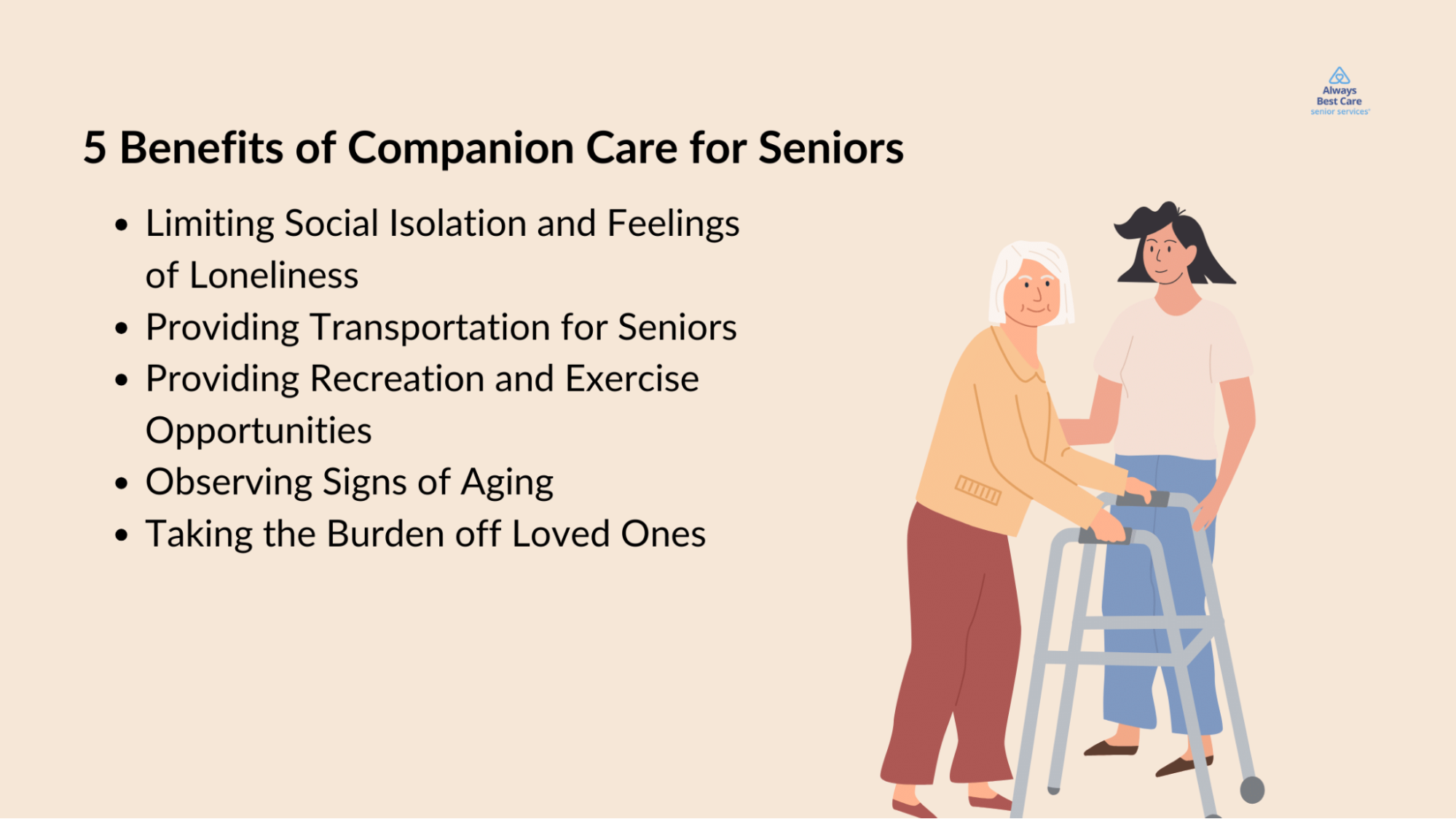 5 benefits of companion care for seniors